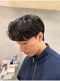 渋谷ニュアンスパーマメンズカットセンターパート30代40代