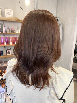 シェル 津山の手店(shel) 秋の深みオレンジブラウンブリーチなし大人ミディアム