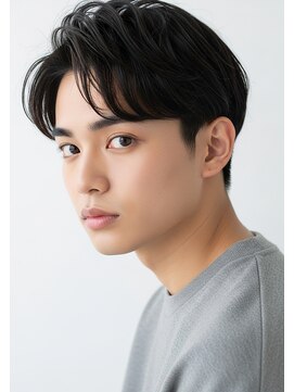 シスタ(SISTA) ブルーブラック/刈り上げセンターパート/黒髪/ツーブロック/