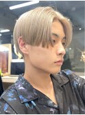 メンズミルクティーベージュコンマヘアアッシュグレージュカラー
