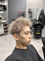 ガオプロデュースバイレボ(gao produced by revo) ハイトーンスパイキーショートブリーチカラー刈り上げ短髪メンズ