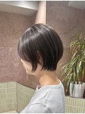 ★透明感グレージュ!横浜ショートボブ!縮毛矯正ショート