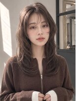 ユーフォリア 青山(Euphoria) ロングウルフ波ウェーブシースルーバングアッシュブラウン青山