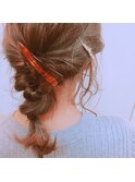 愛されヘアアレンジ♪遊ばせ三つ編みカジュアルヘアー