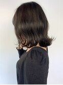 ダークグレージュ_Aラインボブかきあげロング_ba330413
