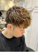ツーブロック／パーマ<理容室>[メンズ/シェービング/床屋/上野]