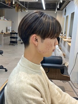 トト 船橋店(toto.) ハイライト波巻きマッシュパーマウルフメンズ韓国ヘア[西船橋]