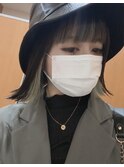 インナーカラー バングインナーカラー   切りっぱなしボブ