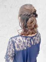 ブルー(BLUE) 結婚式お呼ばれ ヘアセット ハーフアップ 【mt___213r】