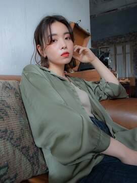 リュープリエ 笹塚(Lieu plie) 切りっぱなしくせ毛風ボブ×シースルーバング