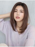 20代30代小顔レイヤーカット×透明感カラー