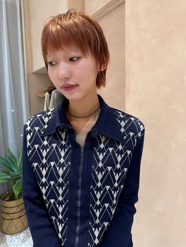 【晴音】ショートウルフ/オレンジベージュ/ショート/20代