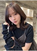 透明感カラー 明るめ グレージュ くびれヘア【肥田亜沙美】