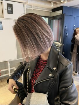 ハーパーズ 渋谷(harpers) ホワイトグレージュコントラストバレイヤージュボブ