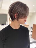 王子ハイライトショートボブ