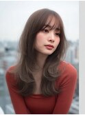 ハッシュカットミディアムレイヤーシャギー韓国ヘア