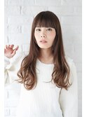 前髪ばつんで甘辛ロングウェーブ♪