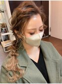前髪アップの編みおろし