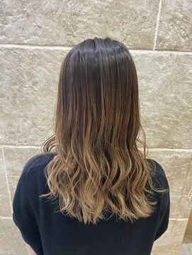 シャンティ 平岸店(Shanti) ○バレイヤージュ/ロングボブ/ミルクティーベージュ○ 菅野裕太