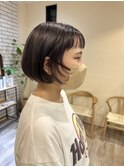 ハニボブとオシャレなパープルカラーセミウェットスタイリング