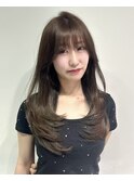 エアリーロング韓国レイヤーハッシュカット透明感髪質改善カラー
