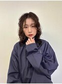 #ミディアムパーマ風 #前髪パーマ
