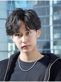 【alpha 新宿】センターパート×フェザーパーマ