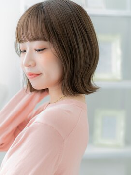 カバーヘア 上尾西口店(COVER HAIR) ぱっつん前髪くすみベージュ小顔外ハネロブh3上尾20代30代40代