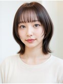顔回りレイヤーカット外ハネ小顔ミディアムp1上尾20代30代40代