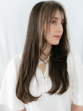 カバーヘア ブリス 川口(COVER HAIR bliss) インナーカラーグレージュ顔周りレイヤーロング//川口20代30代