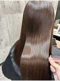 ロングヘアーチョコレートカラー髪質改善 赤坂見附