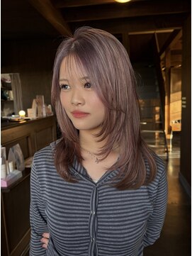 ロゴライフアットガーデン(logo life at garden) 和歌山田辺/顔周りレイヤーカット×透明感ピンクブラウン