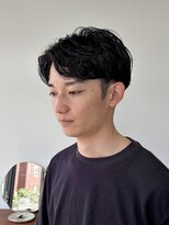 メンズサロン アネロ 名駅(Men's salon anhelo)&nbsp;大人メンズセンターパート×ニュアンスパーマ×フェザーパーマ