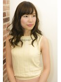 大人かわいい斜めバングくせ毛風★うるツヤナチュラルブラウン★