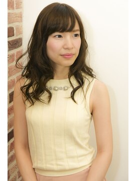 ジウ 上通り(JIU) 大人かわいい斜めバングくせ毛風★うるツヤナチュラルブラウン★