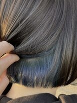 フレイムスヘアデザイン(FRAMES hair design)&nbsp;インナーカラーブルー×シンプルボブ