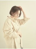 ボブ/カーキグレージュ/マッシュショート/大人かわいい[新宿駅]