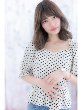 ミック 日暮里店(miq) グレージュカラー＆くせ毛風外ハネカールくびれミディb1