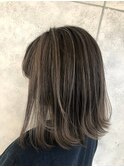 くびれヘアアプリコットオレンジ夏ハイライトカラー