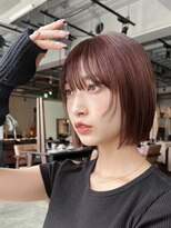 アンアミ シブヤ(Un ami shibuya) 【Un ami】ミニボブ/顔周りレイヤー/ピンクブラウン 寺村佳乃