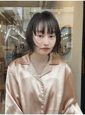ミニボブ/フェイスレイヤーボブ/ウルフボブ/グレージュ