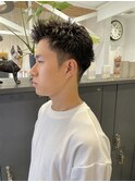 メンズアップバングショート