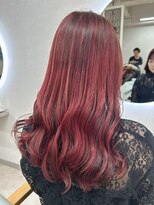トレヘアー 京都 烏丸(tRe hair)&nbsp;ハイライト×チェリーレッド
