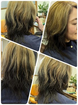 クリア 美容室 個性的アンブレラカラー☆デザインツートンカラー