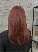 冬の透明感◎オレンジブラウンカラーミディアムスタイル