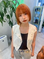 キピ(KIPI)&nbsp;【ナギサ】パツっとボブ×オレンジカラー