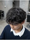 香川テテ風シャドウパーマメンズパーマシースルーマッシュ高松