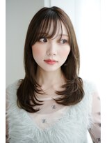 ココカラヘアー ニコ(cococara hair nico) ミディアムハッシュカット モカブラウン 前髪あり