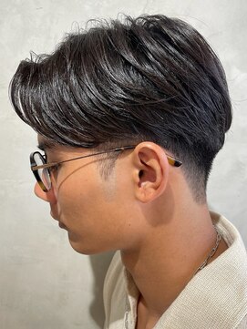 ニコ トウキョウ ヨコハマ(nico) メンズセンターパートウルフセンターパートニュアンスパーマ襟足