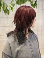 ローエ バイ デコ(Rohe by DECO)&nbsp;【廣川】シャギーウルフ/ボルドーカラー/エンドカラー/ルーツ